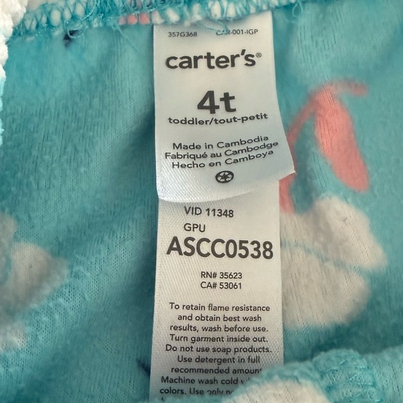 Carter's Coral Elephant Pajama Set - Picture 2 of 3